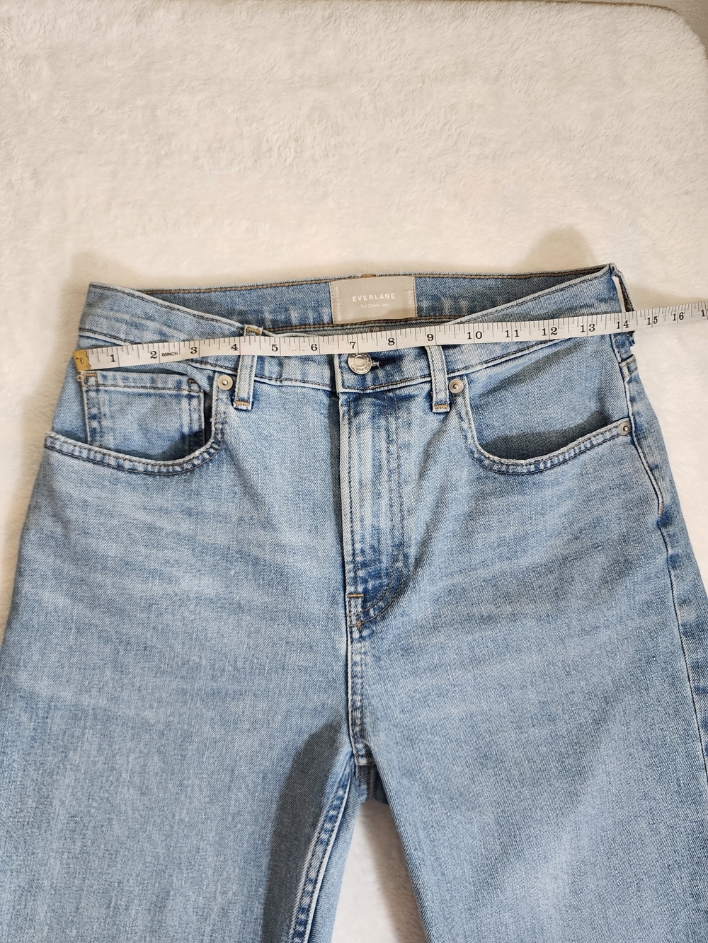 Everlane The Cheeky Crop Jeans Size 28 Light Wash Straight Leg - Picture 4 of 10